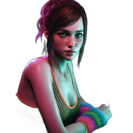 face, concept art, photorealistic, cyberpunk transparent PNG cut-out