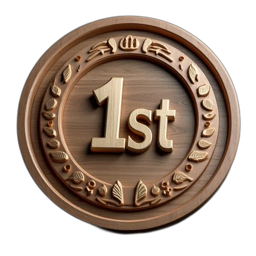 3d render, plaque, 1st, place transparent PNG cut-out