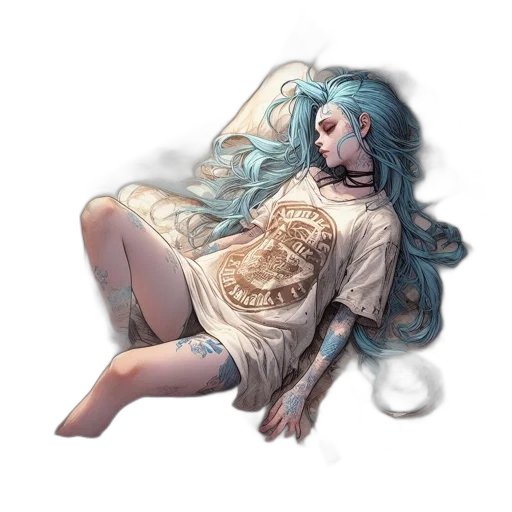 dress, creature, hair, dragon transparent PNG cut-out