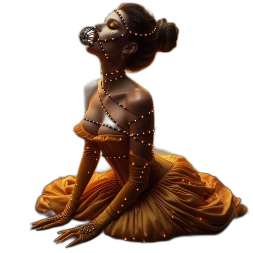 jewelry, dress, mask, fantasy art transparent PNG cut-out