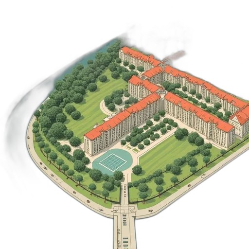 building, 3d render, concept art, photorealistic transparent PNG cut-out