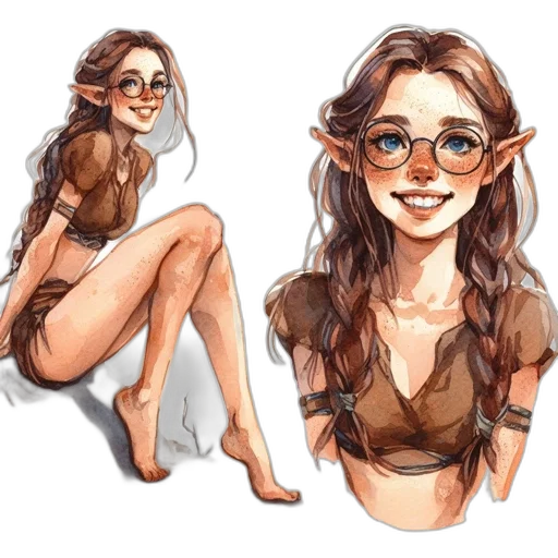 fantasy art, concept art, watercolor, cartoon transparent PNG cut-out