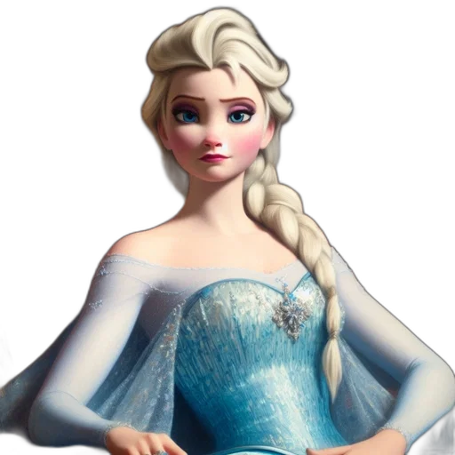 dress, crown, face, 3d render transparent PNG cut-out