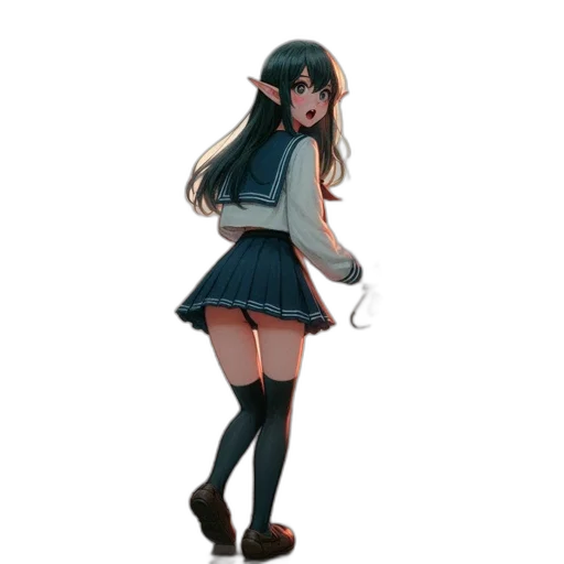 dress, creature, staff, jacket transparent PNG cut-out