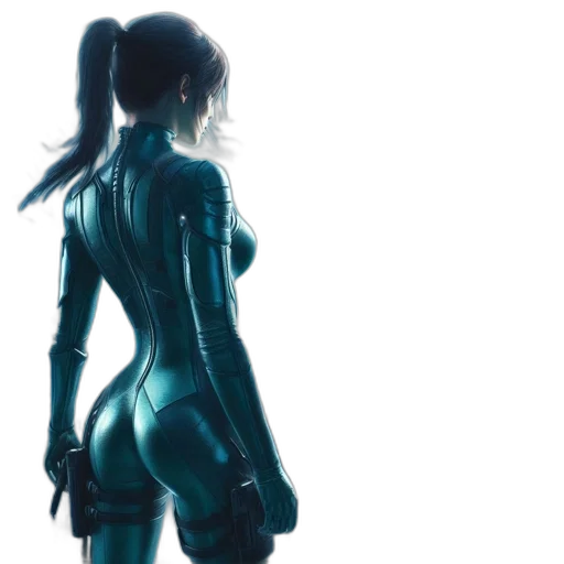 dress, robot, weapon, cyberpunk transparent PNG cut-out