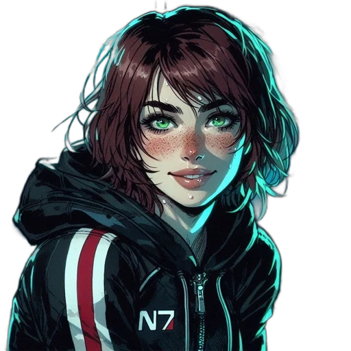 jacket, face, cyberpunk, concept art transparent PNG cut-out