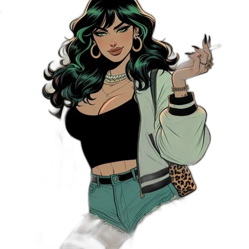 comic book art, concept art, cartoon, fantasy art transparent PNG cut-out