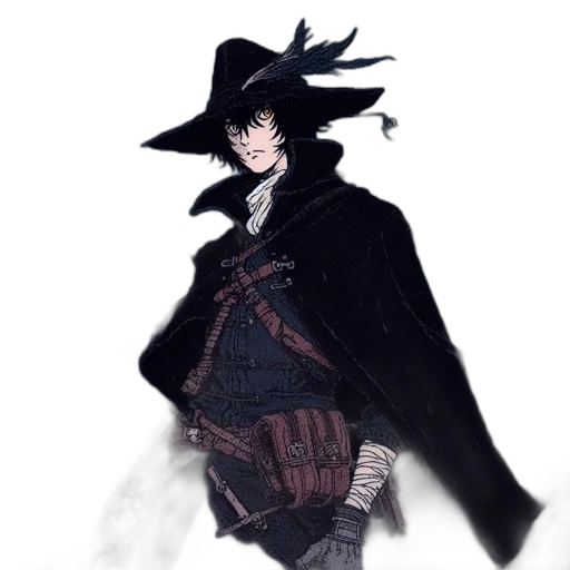 hat, staff, mask, jacket transparent PNG cut-out