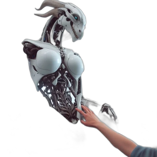 robot, weapon, 3d render, concept art transparent PNG cut-out