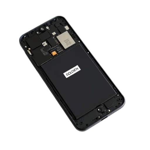 smartphone, black, screen, lying transparent PNG cut-out