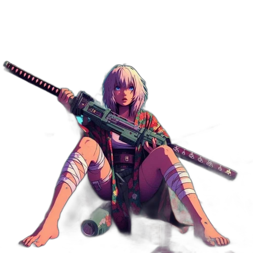 weapon, sword, robot, staff transparent PNG cut-out