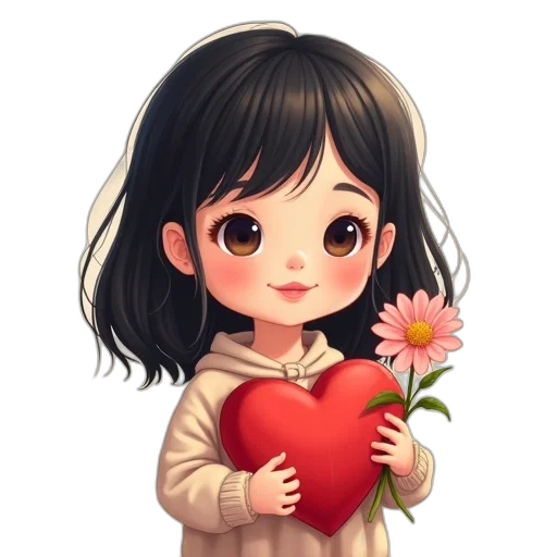 flower, cartoon, oil painting, photorealistic transparent PNG cut-out