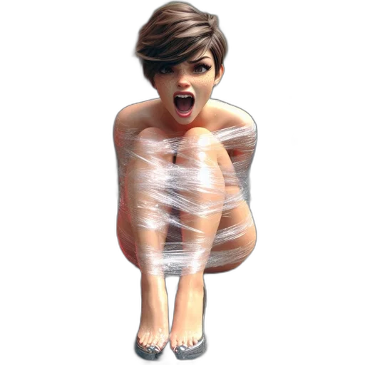 dress, creature, face, hair transparent PNG cut-out