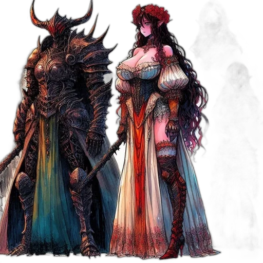 concept art, fantasy art, comic book art, red transparent PNG cut-out