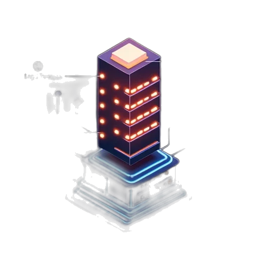 robot, building, 3d render, concept art transparent PNG cut-out