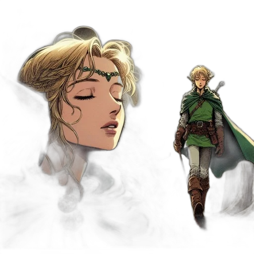 concept art, fantasy art, comic book art, watercolor transparent PNG cut-out