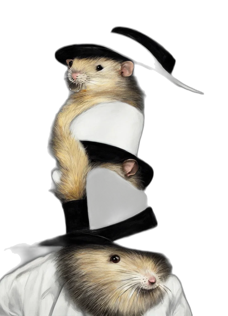 hat, animal, concept art, photorealistic transparent PNG cut-out