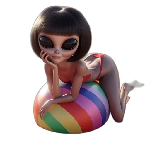 creature, dress, concept art, 3d render transparent PNG cut-out