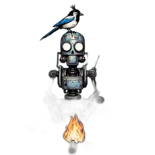 robot, concept art, pixel art, fantasy art transparent PNG cut-out