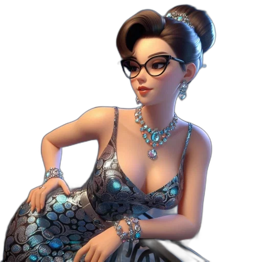 dress, jewelry, staff, concept art transparent PNG cut-out