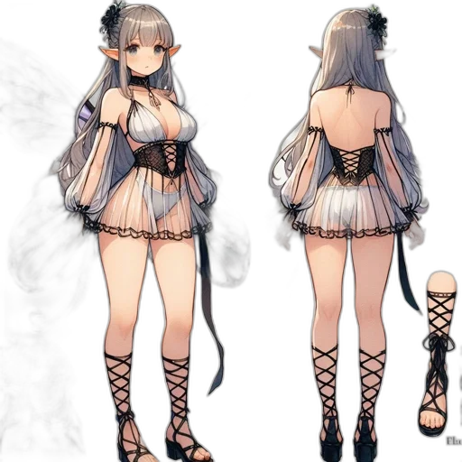dress, concept art, fantasy art, anime transparent PNG cut-out