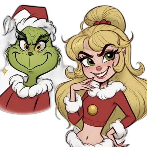 cartoon, concept art, comic book art, two transparent PNG cut-out
