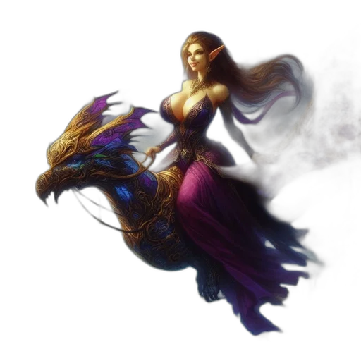 dragon, dress, fantasy art, concept art transparent PNG cut-out