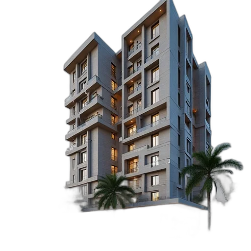 building, 3d render, photorealistic, concept art transparent PNG cut-out
