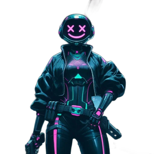 jacket, robot, mask, staff transparent PNG cut-out