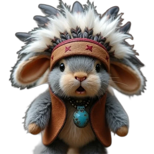 hat, animal, staff, 3d render transparent PNG cut-out