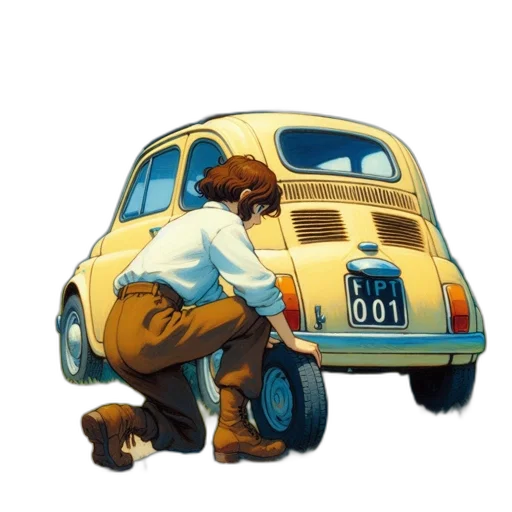 car, robot, concept art, photorealistic transparent PNG cut-out