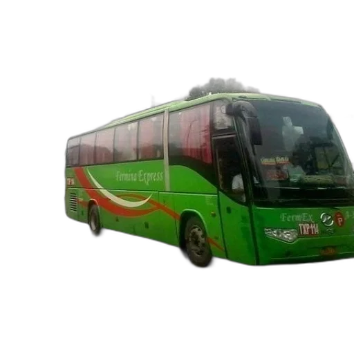 3d render, photorealistic, green, bus transparent PNG cut-out