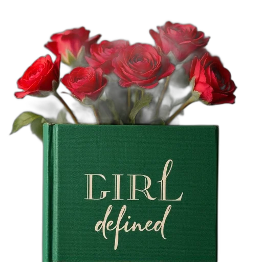 green, book, red, flowers transparent PNG cut-out