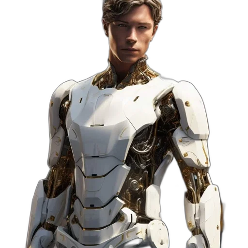 robot, weapon, concept art, 3d render transparent PNG cut-out