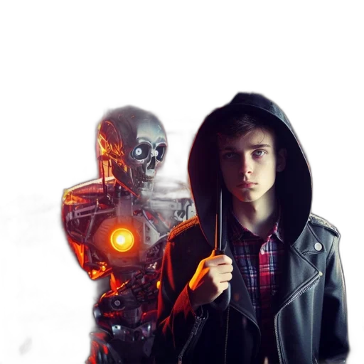 robot, jacket, concept art, comic book art transparent PNG cut-out