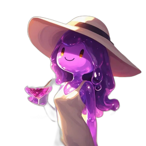 hat, staff, flower, dress transparent PNG cut-out