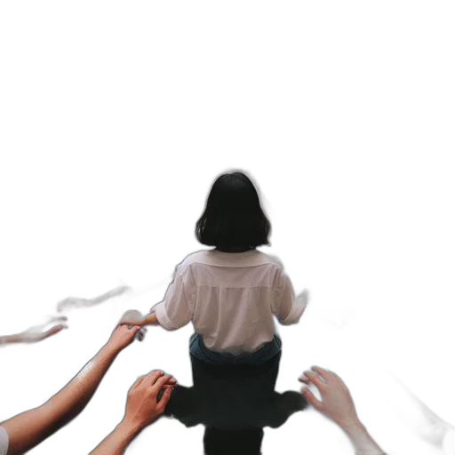 staff, umbrella, dress, hair transparent PNG cut-out