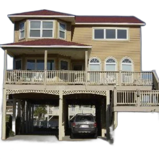 building, photorealistic, 3d render, two-story transparent PNG cut-out