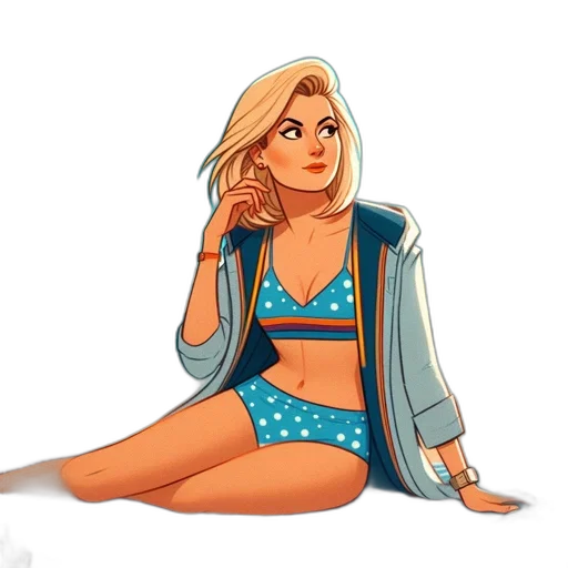 jacket, dress, cartoon, comic book art transparent PNG cut-out