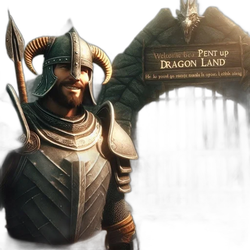 dragon, sword, staff, fantasy art transparent PNG cut-out