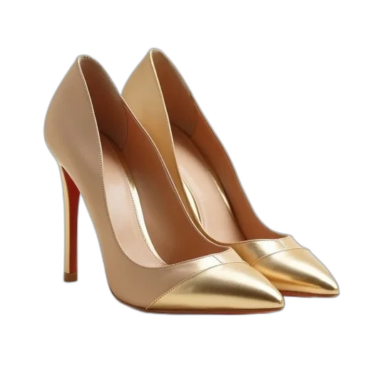shoes, 3d render, golden, earth tones transparent PNG cut-out