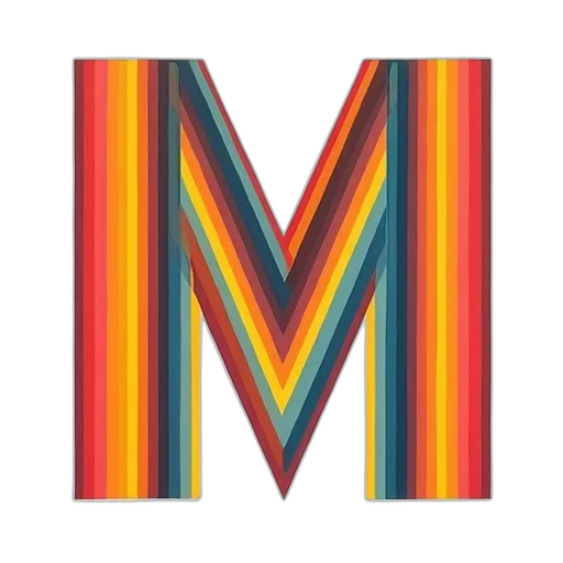 colorful, stripes, letter, poster transparent PNG cut-out