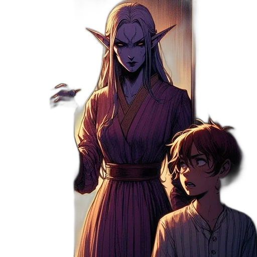 staff, dress, creature, concept art transparent PNG cut-out