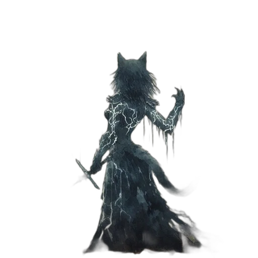 creature, staff, dress, mask transparent PNG cut-out