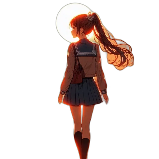 dress, hair, staff, jacket transparent PNG cut-out
