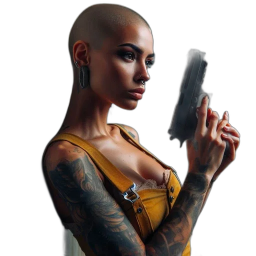 weapon, concept art, cyberpunk, comic book art transparent PNG cut-out