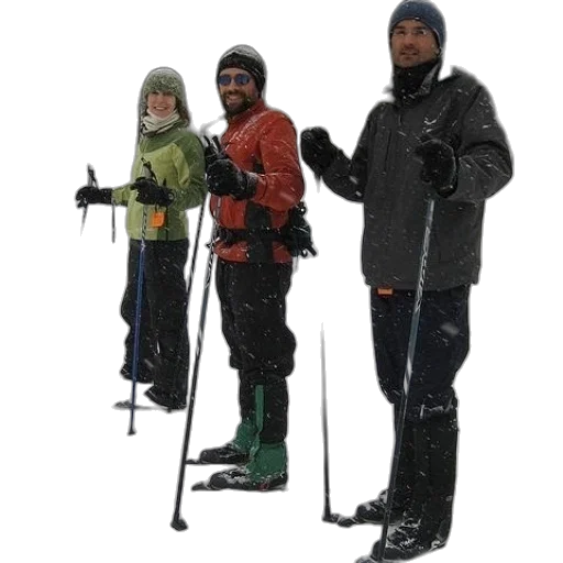 staff, snow, three, people transparent PNG cut-out