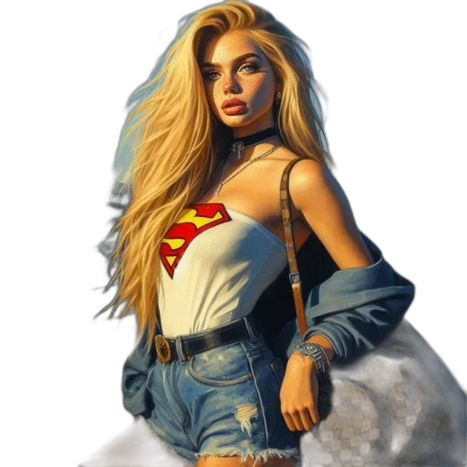 face, dress, comic book art, photorealistic transparent PNG cut-out