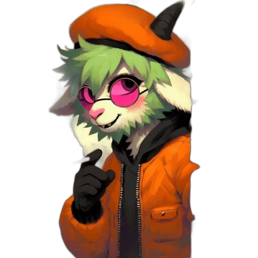 jacket, mask, hat, staff transparent PNG cut-out