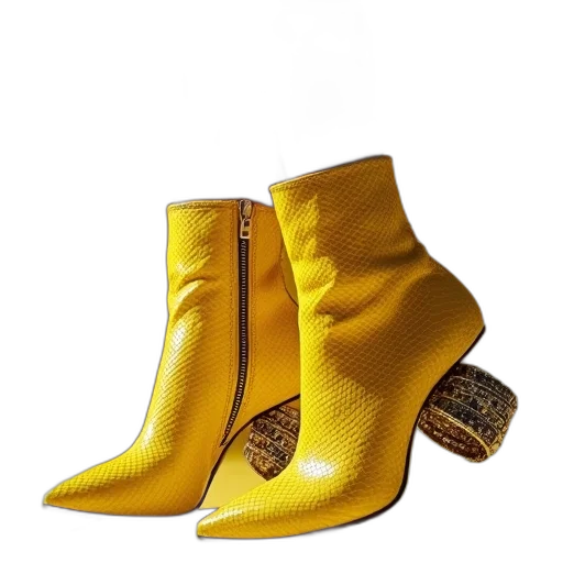 shoes, golden, woman, wearing transparent PNG cut-out